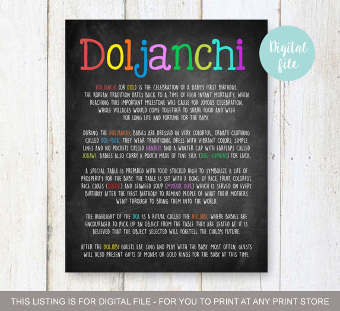 Doljabi Explanation Printable Meaning of Doljabi Chalkboard - Etsy