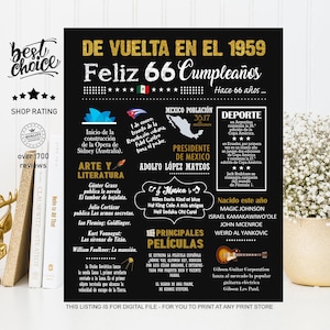 Feliz66 cumpleaños - Posters voor esposa y esposo - Nacido 1959 DIRECT DOWNLOADEN