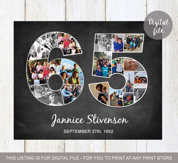 Foto-Collage 65. Geburtstag Geschenk 1953 personalisierte | Etsy