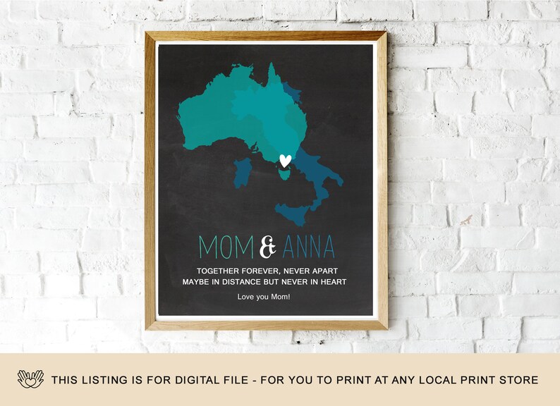 Long distance map printable Personalized Long Distance Maps Etsy