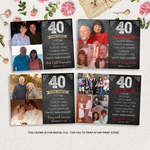60th Anniversary Photo Gift for Parents Wife Husband 60th Anniversary gift for Grandparents Anniversary Photo Collage Sign for Men Women image 9