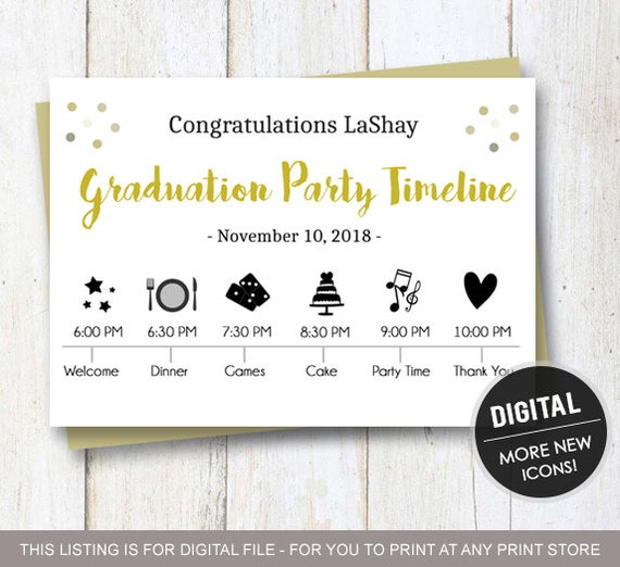 graduation timeline program graduation party ideas etsy