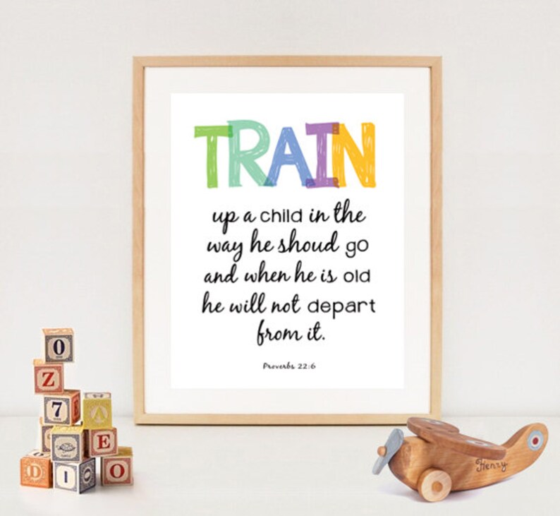 Bible nursery verse printable Train up your child quote Etsy