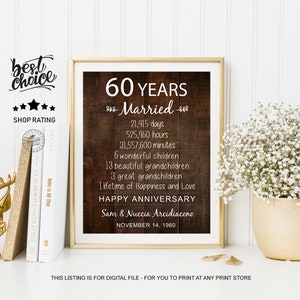 55th Anniversary Gift Idea for Parents, Couples, Friends 55 years of marriage wooden sign Wedding Anniversary sign for wife and husband image 3