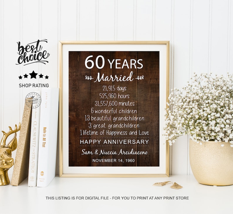 55th Anniversary Gift Idea for Parents, Couples, Friends 55 years of marriage wooden sign Wedding Anniversary sign for wife and husband image 3