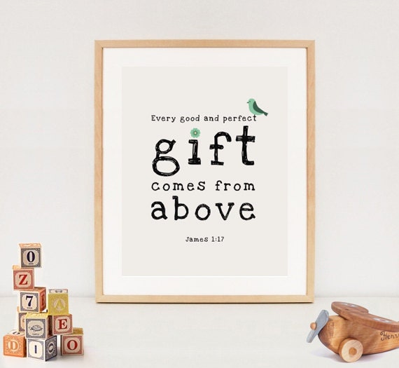 Bible verse nursery art Every good and perfect gift Etsy