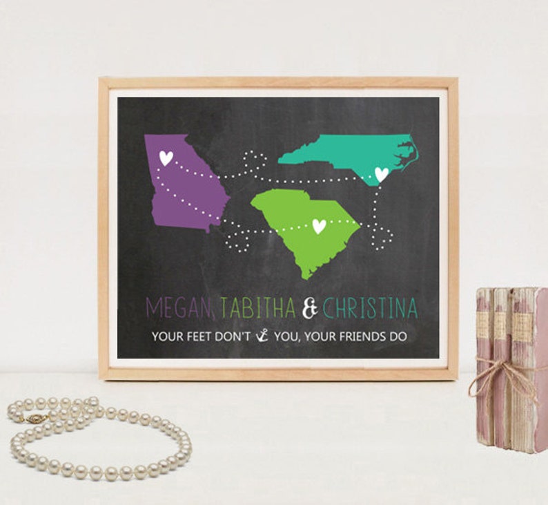 Long distance friendship map Multiple State Maps for best Etsy