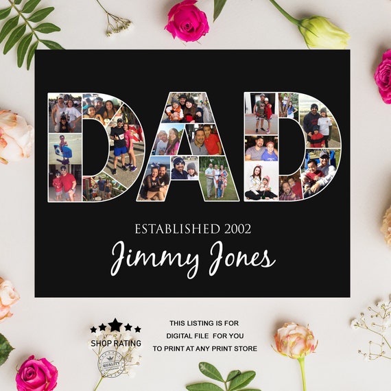 Birthday Gifts for DAD Photo Collage Poster for Him Father