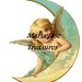 Vintage Scraps, Cromos "Angel on the moon" - Digital Download