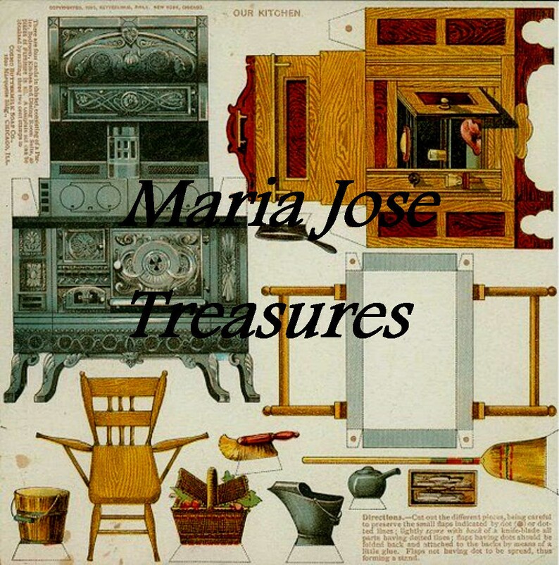 Vintage Paper Doll House Cut Outs Digital Download - Etsy Hong Kong
