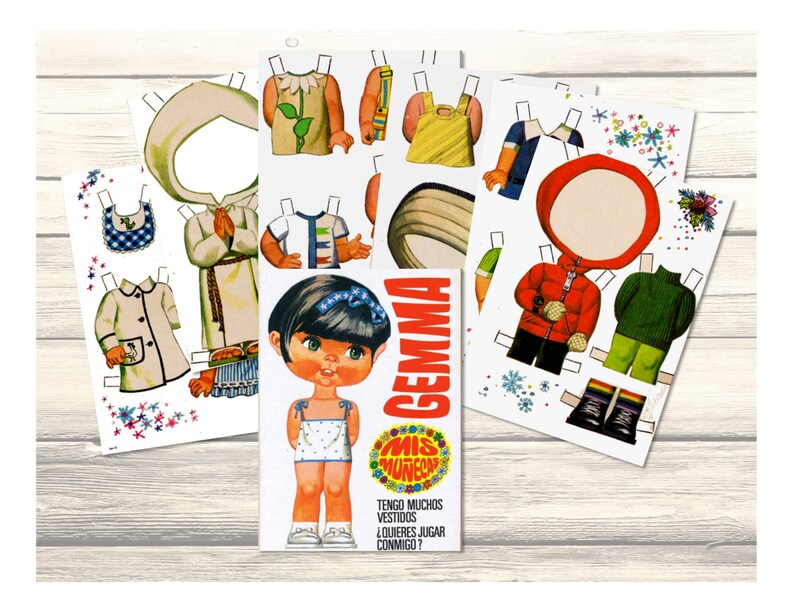 Vintage Spanish Paper Dolls Gemma Digital Download Etsy