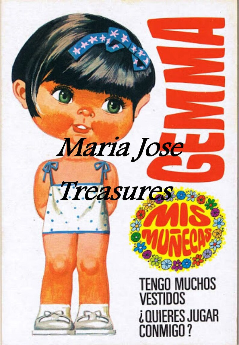 Vintage Spanish Paper Dolls Gemma Digital Download Etsy