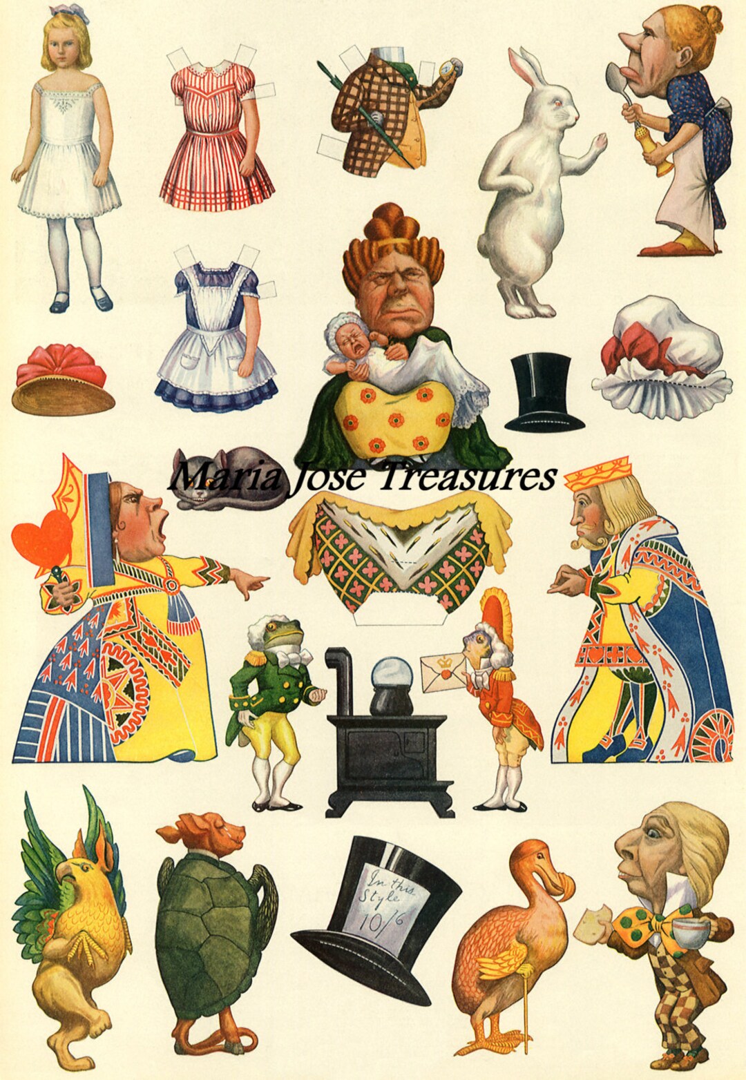 Vintage Paper Dolls Die Cuts Alice in Wonderland Digital Download Etsy