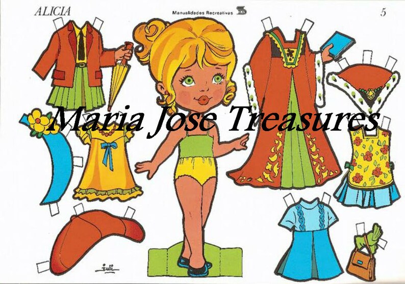 Vintage Spanish Paper Dolls Alicia With Medieval Dress Etsy
