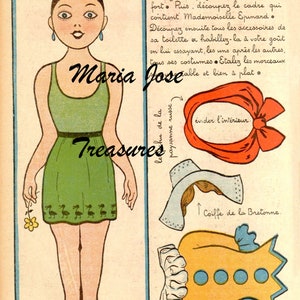 Vintage French Paper Dolls Mrs. Epinard - Digital Download