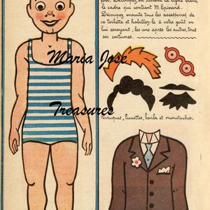 Vintage French Paper Dolls Mr. Epinard - Digital Download