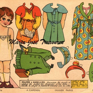 Vintage French Paper Dolls - Digital Download