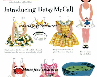 Betsy is introduced Paper Dolls - Digital Download