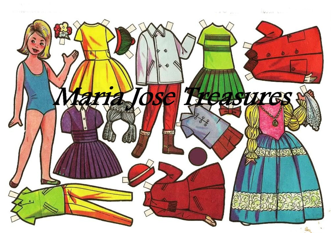 Vintage Spanish Paper Dolls With 14th Century Gown Digital Download - Etsy