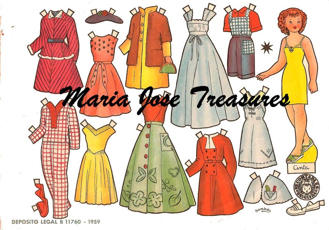 Vintage Spanish Paper Dolls Cinta Digital Download - Etsy