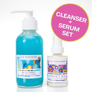 Cleanser + Face Serum Set, Natural Skincare Products, Facial Serum, Face Wash, Skincare Set, Vitamin C Serum