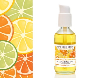 Citrus Medley Organic Cleansing Oil, Vegan Cleanser, Organic Facial Cleanser, Organic Face Cleanser, Oil Cleanser