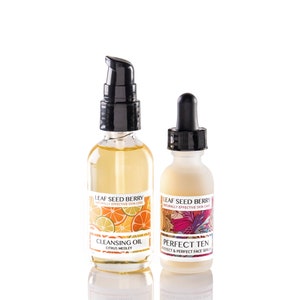 Perfect Ten Serum & Cleansing Oil Skincare Set, Natural Skincare Set, Anti Aging Serum, Oil Cleanser, Face Serum, Vegan Skincare