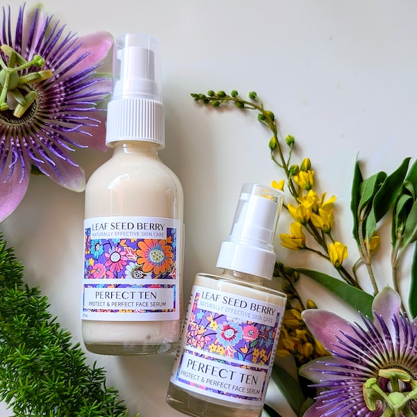 Face Serum, Perfect Ten Facial Serum, Natural Skincare, Skincare Products, Hydrating Skincare, Gift for Her, Vitamin C Serum
