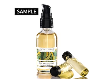 Organic Cleansing Oil Sample - Tea Tree Lemongrass, Makeup Remover, Oil Cleanser, Oil Cleansing Method, Vegan Facial Cleanser