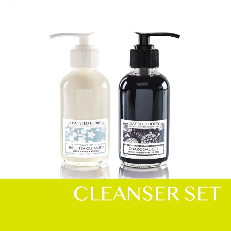 Face Cleanser Set Morning Night Natural Cleanser Organic Etsy