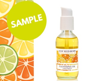 SAMPLE Citrus Medley Organic Cleansing Oil, Vegan Skincare, Vegan Face Cleanser, Oil Cleanser, Facial Cleanser, Organic Skincare