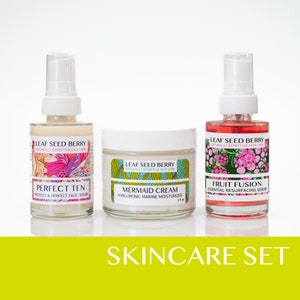 Skin Perfecting Skincare Set, Vegan Skincare, Face Serum, Organic Face Cream, Natural Moisturizer, Organic Skincare Set, Spa Gift Set,