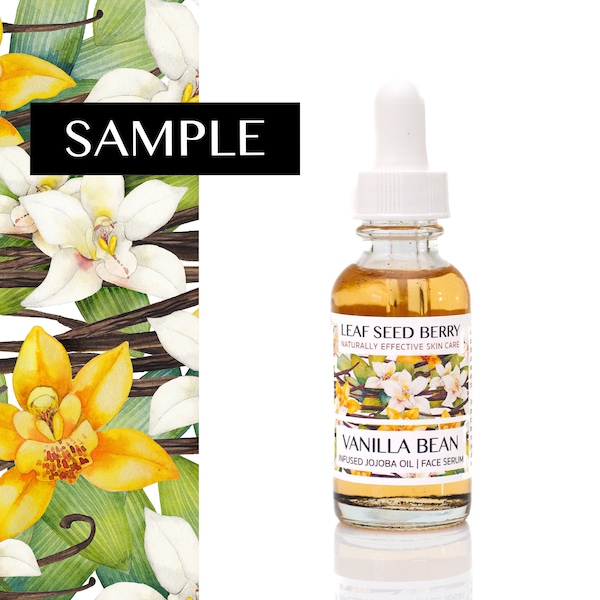 SAMPLE Vanilla Infused Face Oil Serum, Vegan Skincare, All Natural Skincare, Facial Serum, Organic Skincare, Aromatherapy Oil