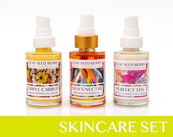 Skin Revitalizing Skincare Set, Vegan Skincare, Face Serum, Organic Eye Cream, Natural Moisturizer, Organic Skincare Set, Spa Gift Set