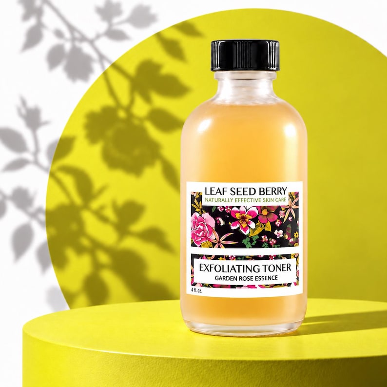 Rose Exfoliating Face Toner, Rose Water Spray Toner, Organic Facial Toner, Natural Skincare Beauty Products, Gift for Her