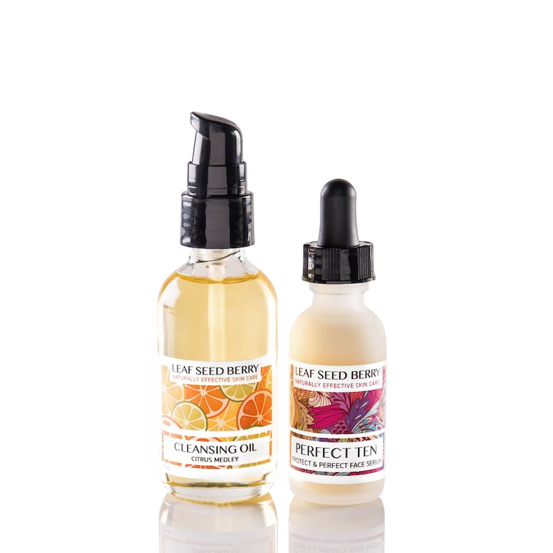 Perfect Ten Serum & Cleansing Oil Skincare Set, Natural Skincare Set, Anti Aging Serum, Oil Cleanser, Face Serum, Vegan Skincare image 1