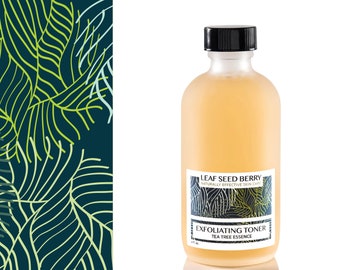 Tonico esfoliante all'albero del tè, cura della pelle per l'acne, cura della pelle naturale, cura della pelle maschile, cura della pelle biologica, prodotti per la cura della pelle per uomo, regalo per lui