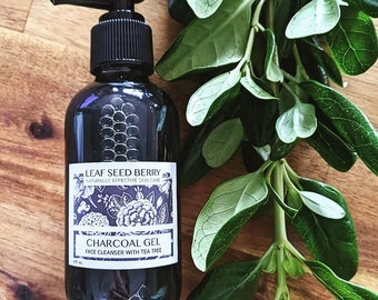 Charcoal & Tea Tree Face Cleanser, Acne Cleanser, Cleanser for Oily Skin, Acne Skincare, Natural Skincare for Men, Men&#39;s Facial Cleanser
