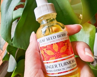 Ginger Turmeric Infused Oil, Organic Moisturizer, Face Serum, Natural Skincare, Vegan Skincare Moisturizer