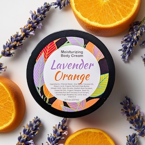 Natural Whipped Body Cream, Lavender Orange Body Lotion, Natural Body Cream, Organic Lotion, Natural Skincare, Body Butter, Hand Cream