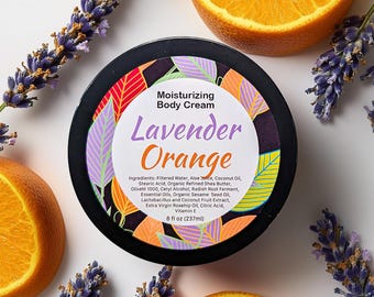 Natural Whipped Body Cream: Lavender Orange, Shea Butter Lotion