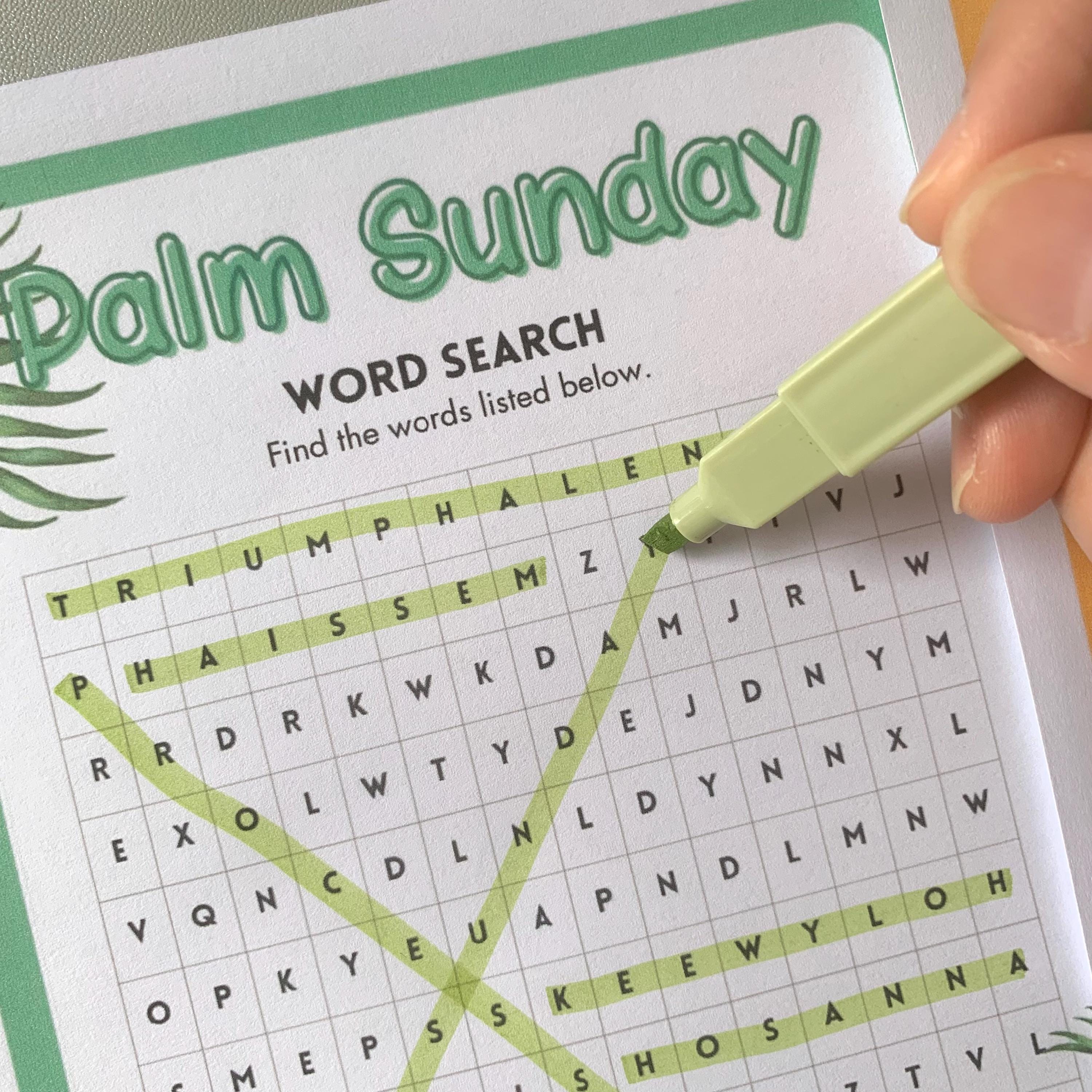 Palm Sunday Word Search Puzzles Holy Week Easter Activity Early ...
