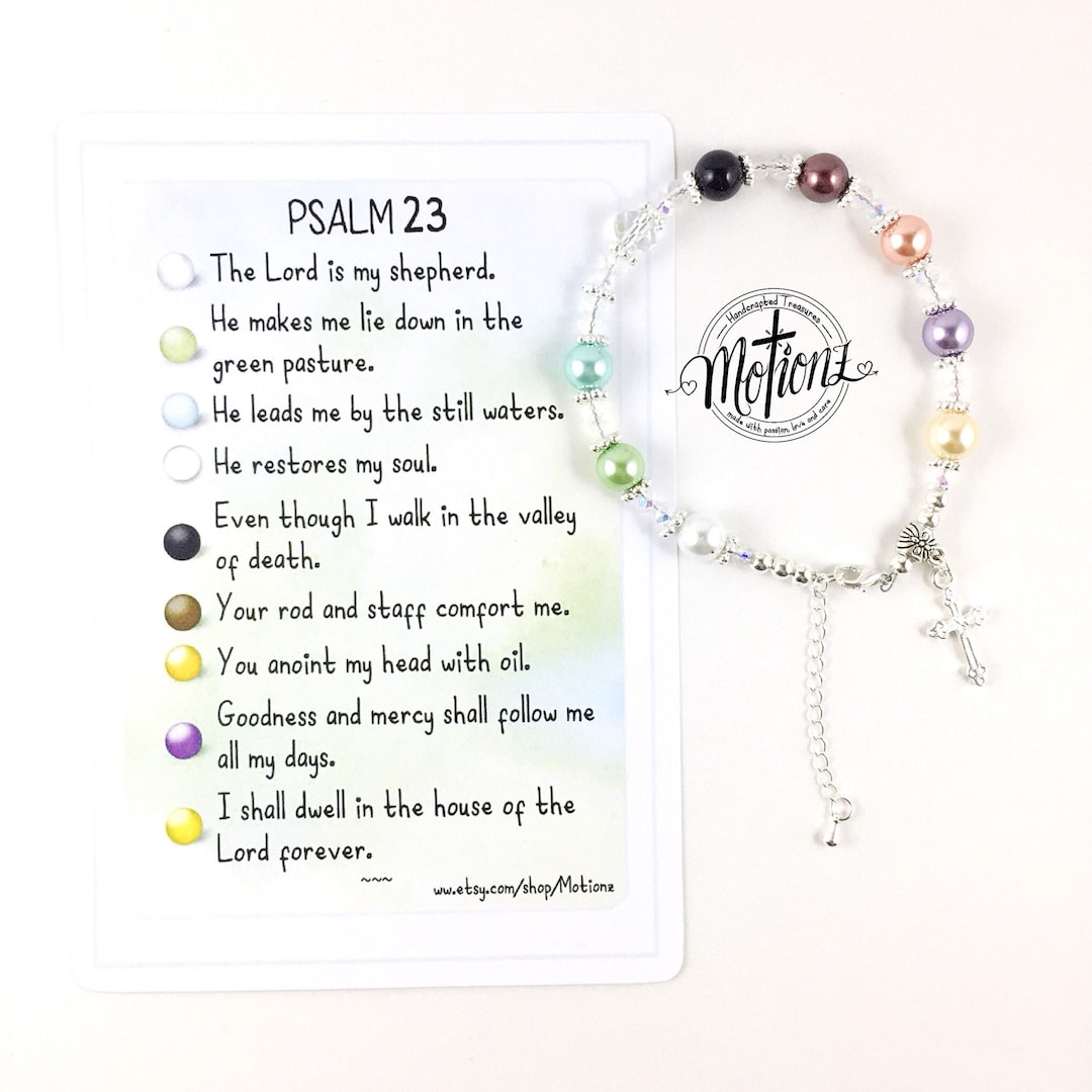 Psalm 23 Pearl Bracelet, Christian Jewelry, Scripture ,bible Verse