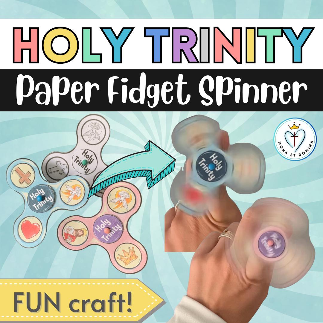Holy Trinity Craft Catholic Activity Fidget Spinner Interactive Coloring Printable for Sunday School or Children’s Liturgy Digital Download