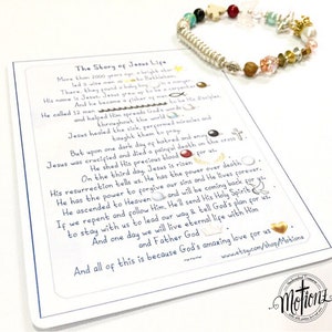 The Story of Jesus Life Story Bracelet, Christian Gift,Religious Jewelry, Christening, Christmas Present image 9