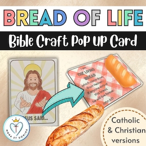 Jezus, ik ben het brood des levens Het levende brood Bijbelles Kleurplaat Knutselen Interactieve pop-upkaart zondagsschool Digitale download