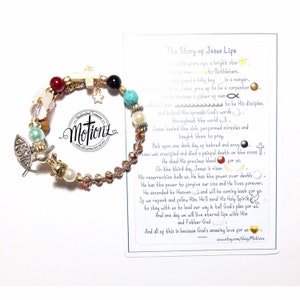 The Story of Jesus Life Story Bracelet, Christian Gift,Religious Jewelry, Christening, Christmas Present image 5