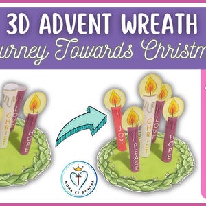 Advent Wreath 3D Candles Craft Christmas Activity Countdown Catholic ...