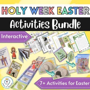 Holy Week Easter Christian Activities Catholic Craft Sunday School Religious Holy Week Mini Book Palm Sunday Printable Digital Download