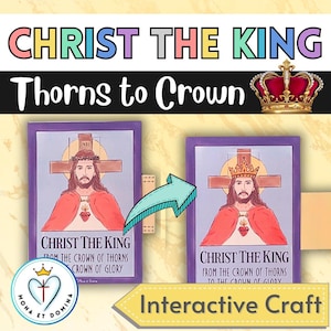 Christ The King Craft Catholic Solemnity Feast Day Coloring Activity  Crown of Thorns Advent Children Liturgy Sunday School Digital Download